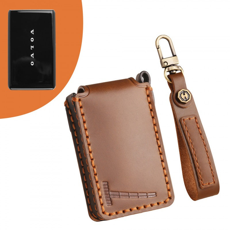 Volvo EX30 Bluetooth Key Leather Case(#v147) - Blue
