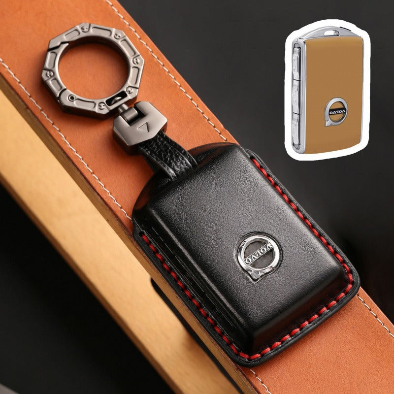 Volvo S90 XC60 XC90 Handmade Leather Key Case(#V142) - Black