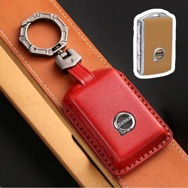 Volvo S90 XC60 XC90 Handmade Leather Key Case(#V142) - Red