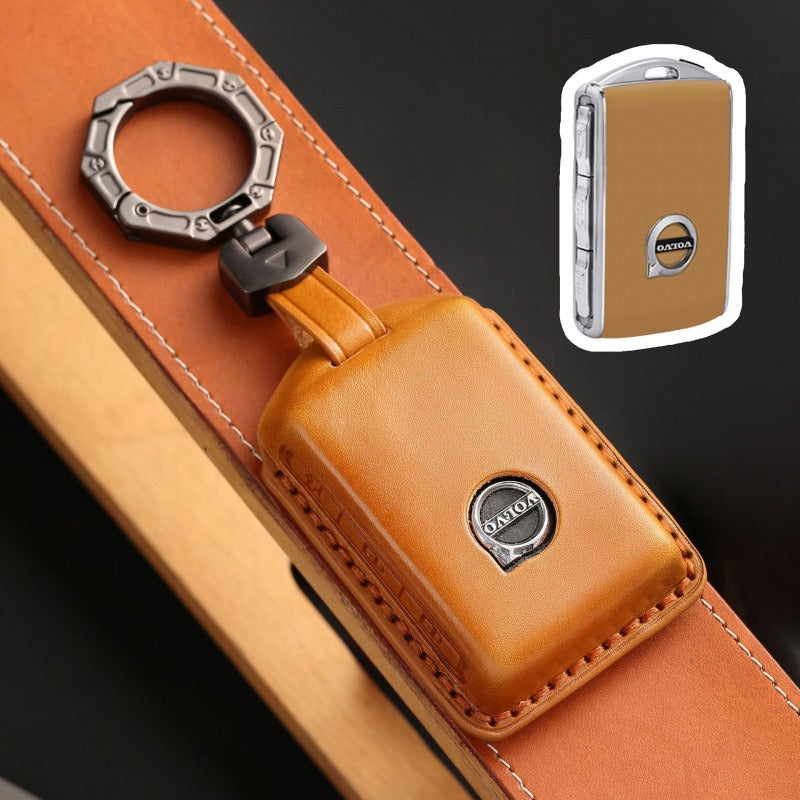 Volvo S90 XC60 XC90 Handmade Leather Key Case(#V142) - Yellow