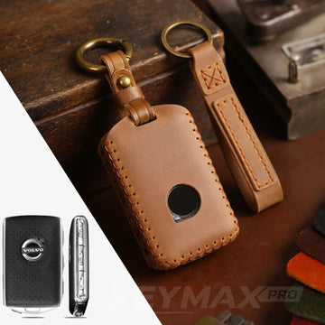Volvo S90 XC90 XC60 S60 Handmade Leather Key Case(#V141) - Brown