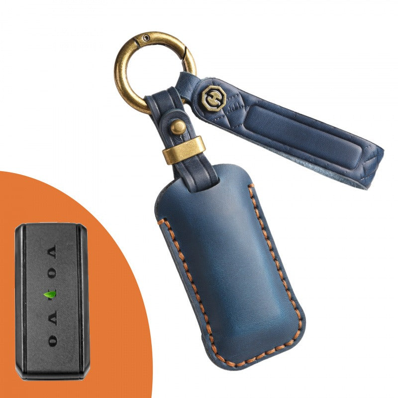 Volvo XC60 S90 Small Key Retro Leather Case(#v148) - Blue