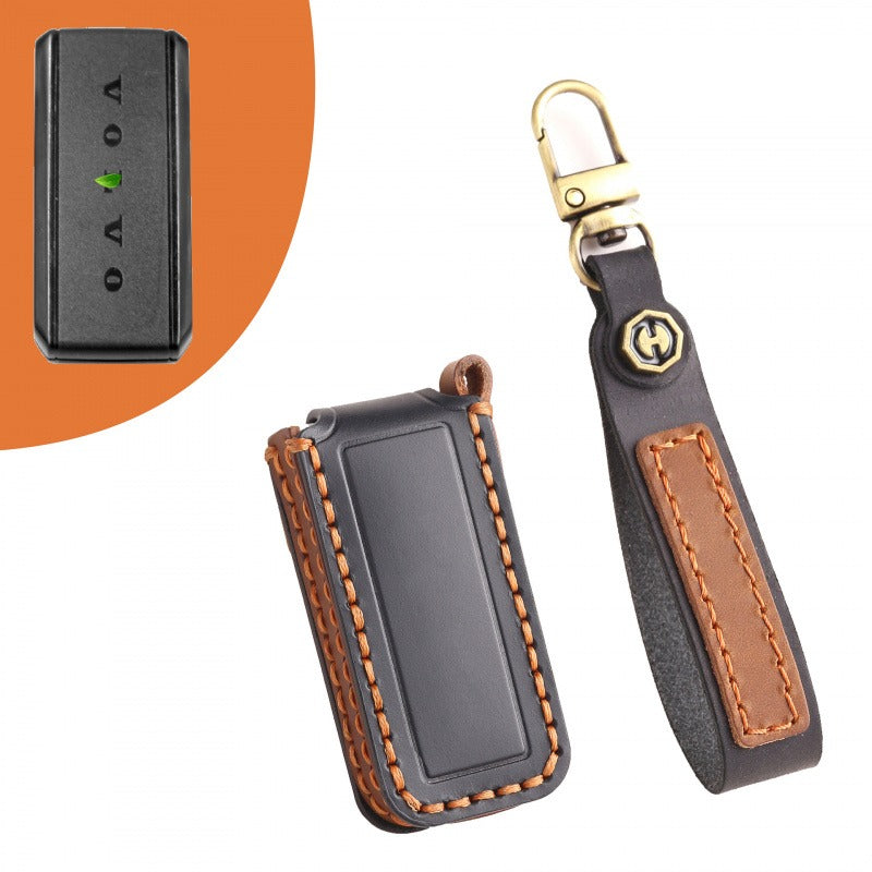 Volvo XC60 S90 XC90 Small Key Leather Case(#V144) - Brown