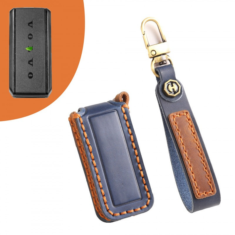 Volvo XC60 S90 XC90 Small Key Leather Case(#V144) - Blue
