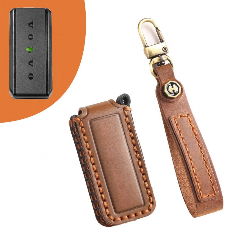 Volvo XC60 S90 XC90 Small Key Leather Case(#V144) - Brown