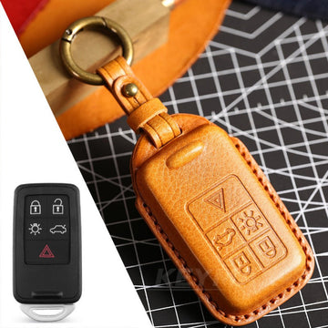 Volvo XC60 XC90 S90 3D Full Wrap Leather Key Case(#V138) - KEY-5 / Yellow