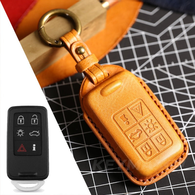 Volvo XC60 XC90 S90 3D Full Wrap Leather Key Case(#V138) - KEY-6 / Yellow