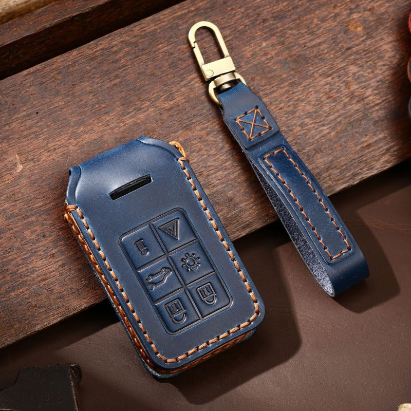 Volvo XC60 XC90 S90 Handmade Genuine Leather Key Case(#V116) - 6-KEY / Blue