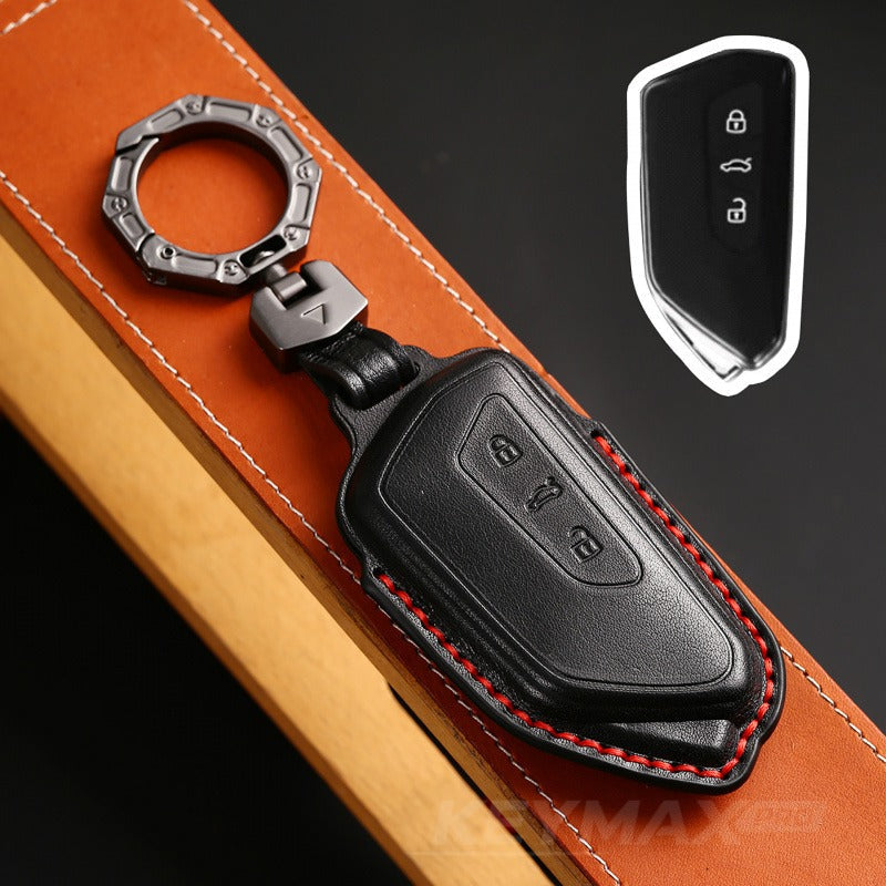 VW Golf 8 ID3 ID4 ID6 Leather Key Case（#VW149) - Black
