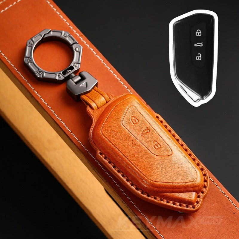 VW Golf 8 ID3 ID4 ID6 Leather Key Case（#VW149) - Blue