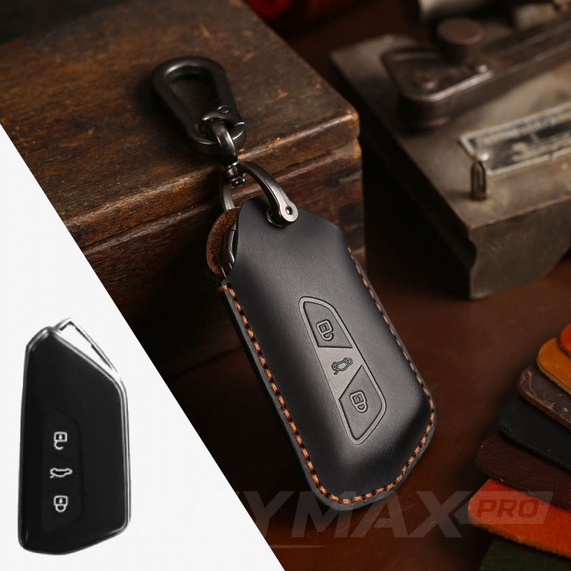 VW Golf ID6 New Model Handmade Leather Key Case（#vw155) - Brown