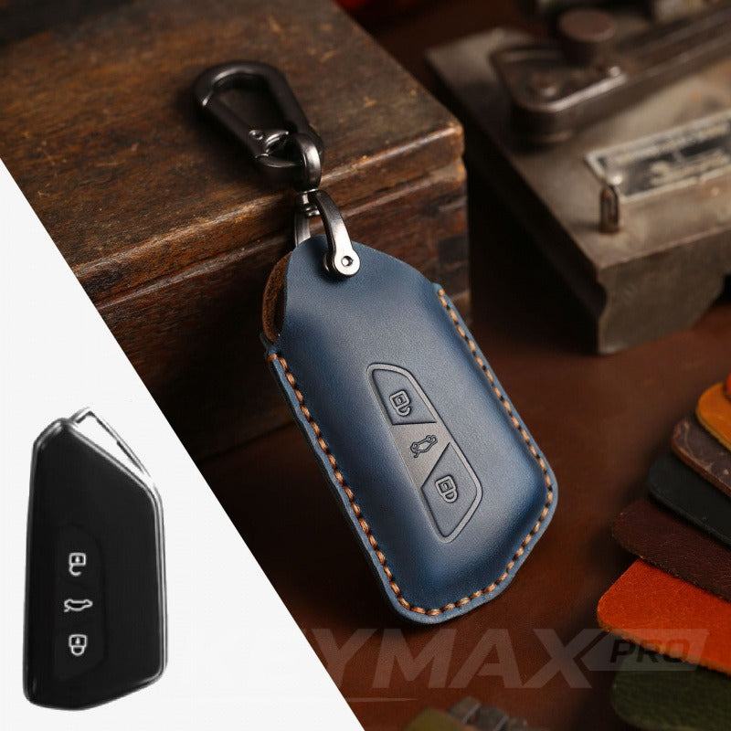 VW Golf ID6 New Model Handmade Leather Key Case（#vw155) - Blue