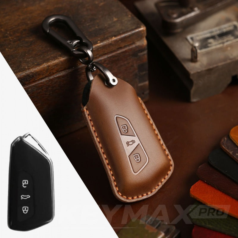 VW Golf ID6 New Model Handmade Leather Key Case（#vw155) - Brown