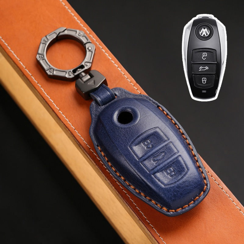 VW Touareg 2017–2018 Leather Key Case(#vw151) - Blue