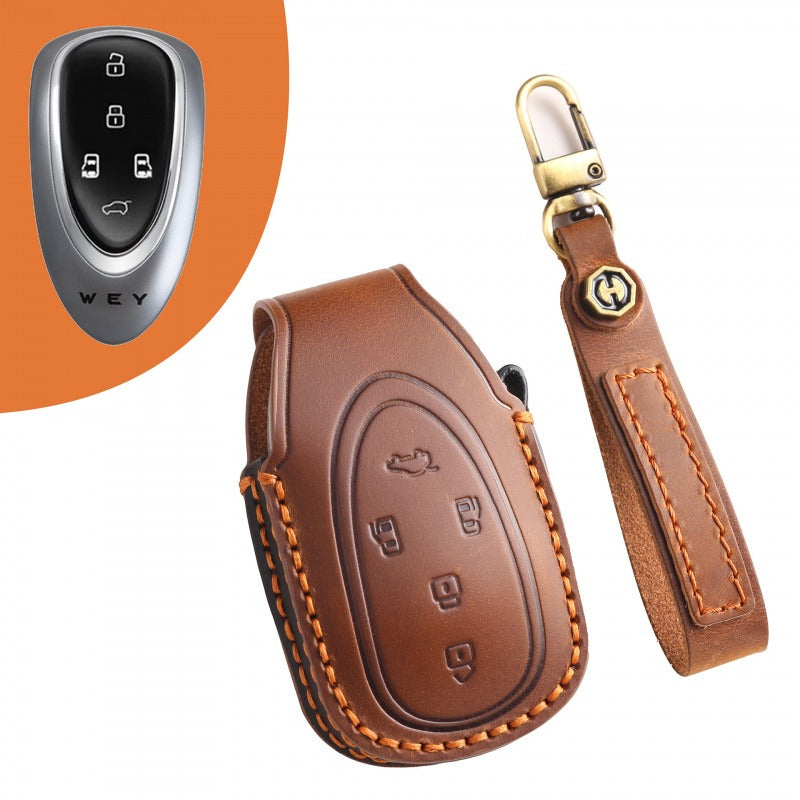 WEY Lanshan Gaoshan Mocha DHT Leather Key Case(#WE117) - Brown / Type-A
