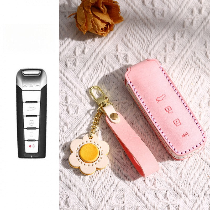 WEY Tank 300 VV5 VV6 VV7 Waxed Leather Key Case（#WE115) - Pink