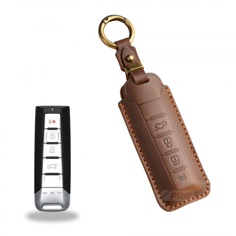 WEY VV5 VV6 VV7 P8 Leather Key Case（#WE67) - Brown