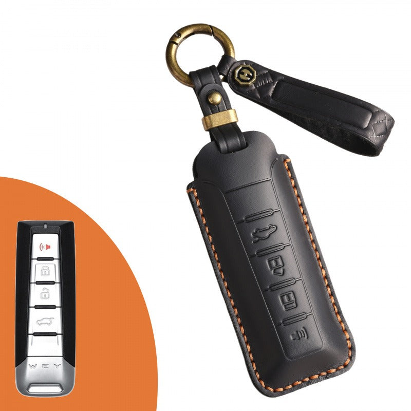 WEY VV5 VV6 VV7 P8 Leather Key Case（#WE73) - Black