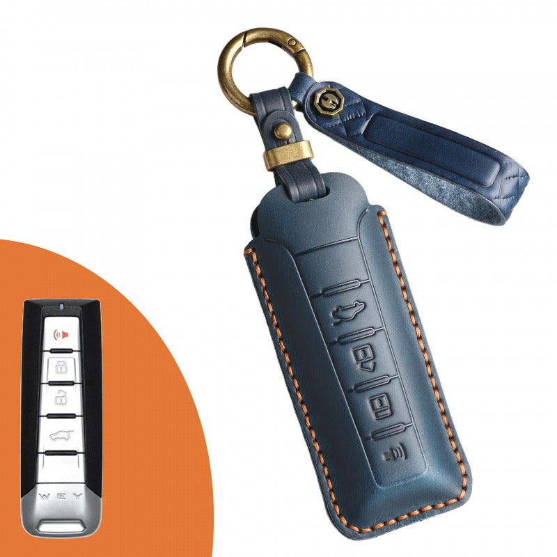WEY VV5 VV6 VV7 P8 Leather Key Case（#WE73) - Blue