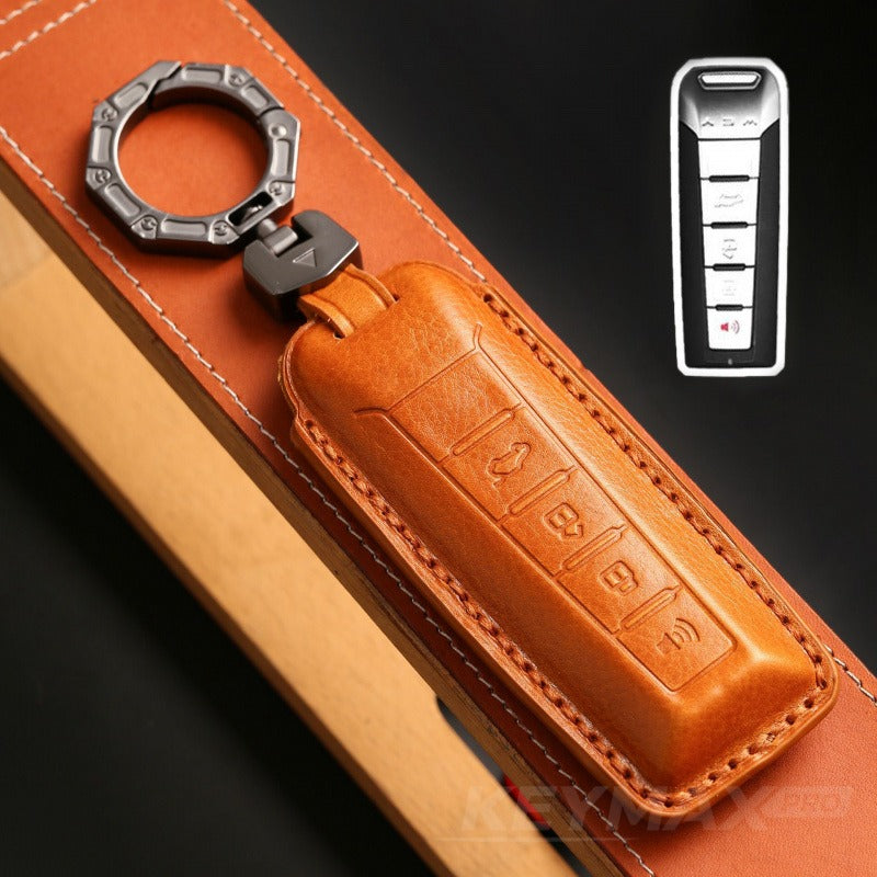 WEY VV5 VV6 VV7 P8 Mocha Latte Macchiato DHT Leather Key Case Cover(#WE120) - Yellow