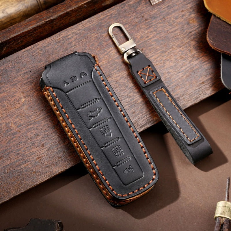 WEY VV5 VV6 VV7 Tank 300 Leather Key Case(#WE64) - Brown