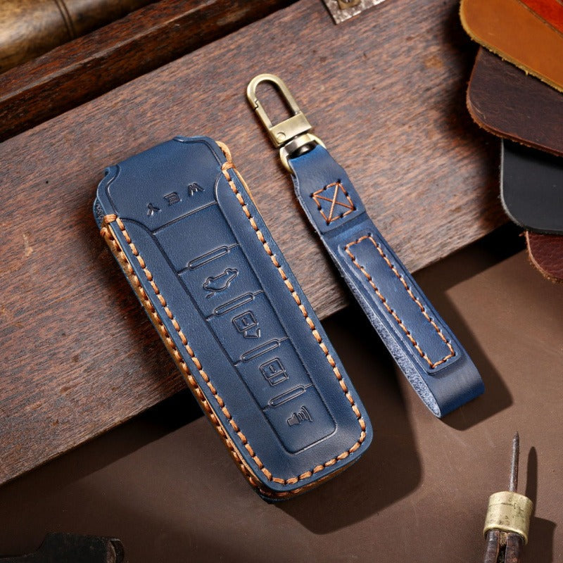 WEY VV5 VV6 VV7 Tank 300 Leather Key Case(#WE64) - Blue