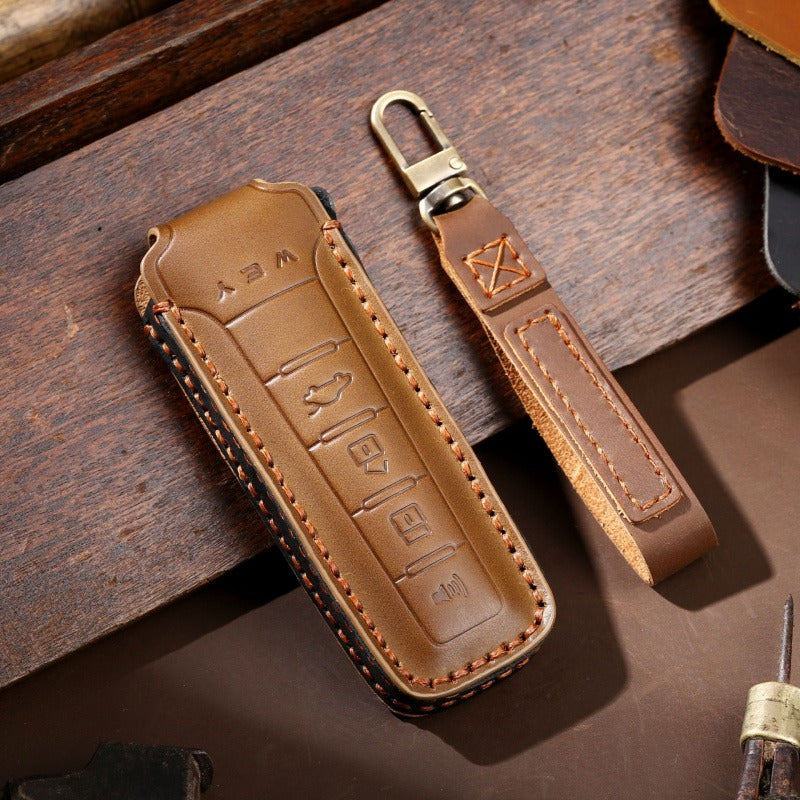 WEY VV5 VV6 VV7 Tank 300 Leather Key Case(#WE64) - Brown