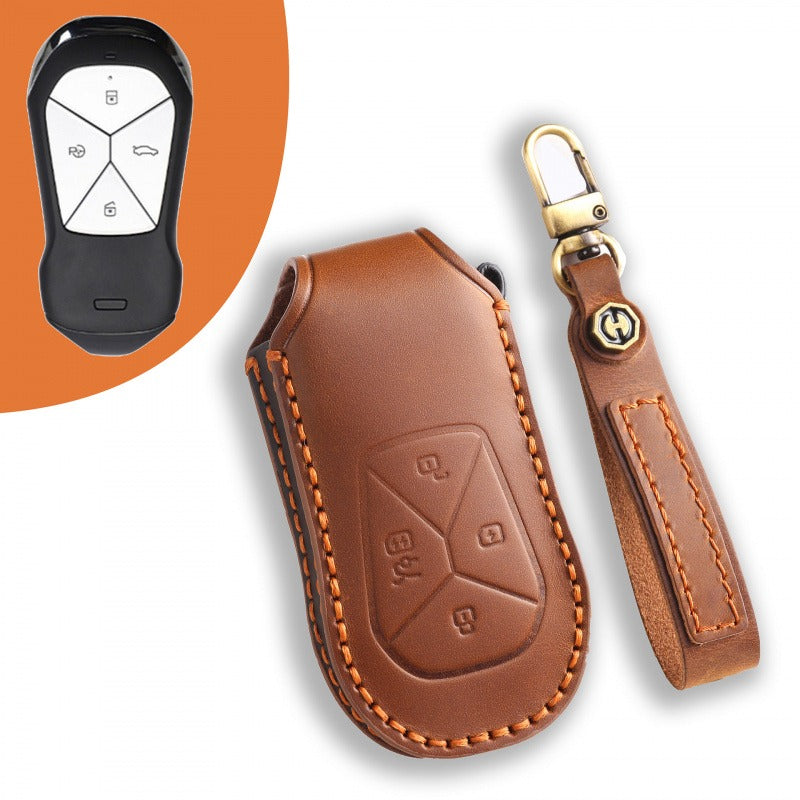 XPeng G6 G9 P7i P5 Leather Key Case(#XP160) - Brown