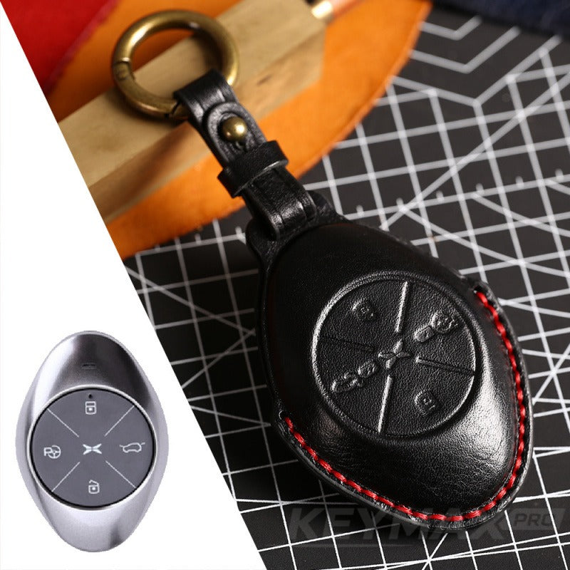 XPeng P7 3D Leather Key Case(#xp157) - Black