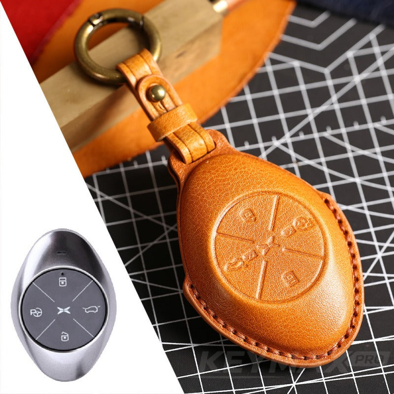 XPeng P7 3D Leather Key Case(#xp157) - Yellow