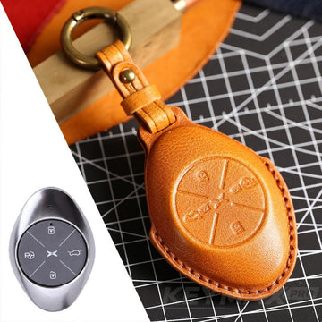 XPeng P7 3D Leather Key Case(#xp157) - Yellow