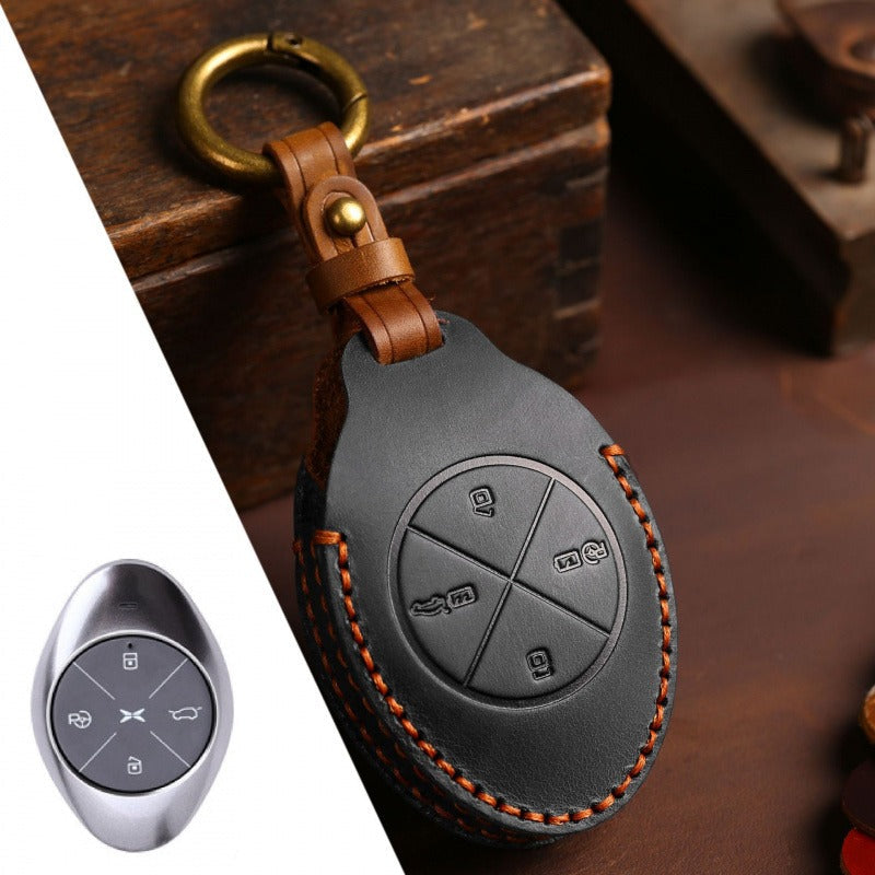 XPeng P7 G3 Leather Key Case(#XP169) - Black