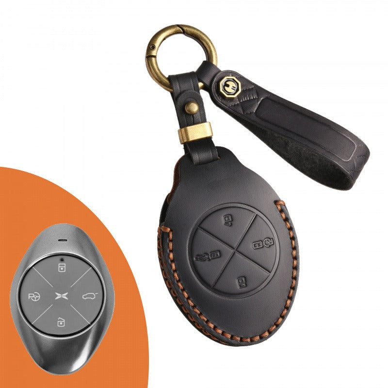 XPeng P7 G3 Leather Key Case（#XP29) - Black