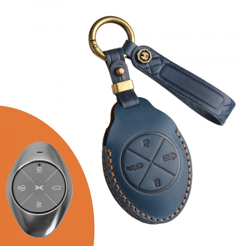 XPeng P7 G3 Leather Key Case（#XP29) - Blue