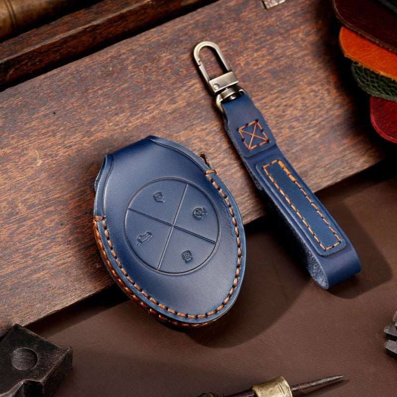 XPeng P7 Leather Key Case(#XP168) - Blue