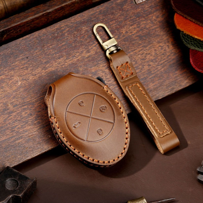 XPeng P7 Leather Key Case(#XP168) - Brown