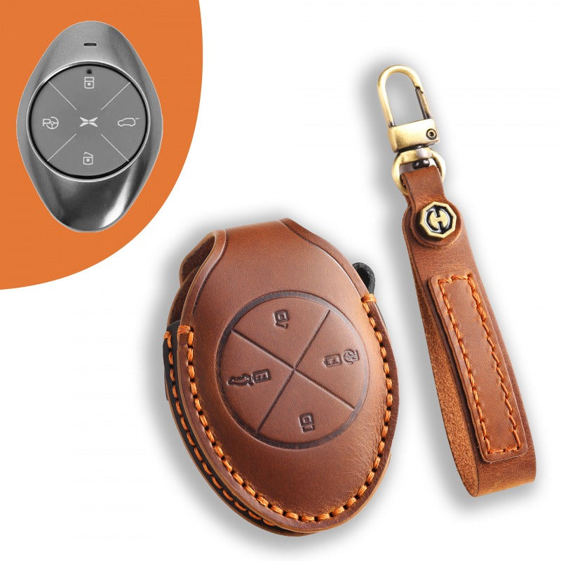 XPeng P7 P5 G3 Leather Key Case（#xp154) - Brown