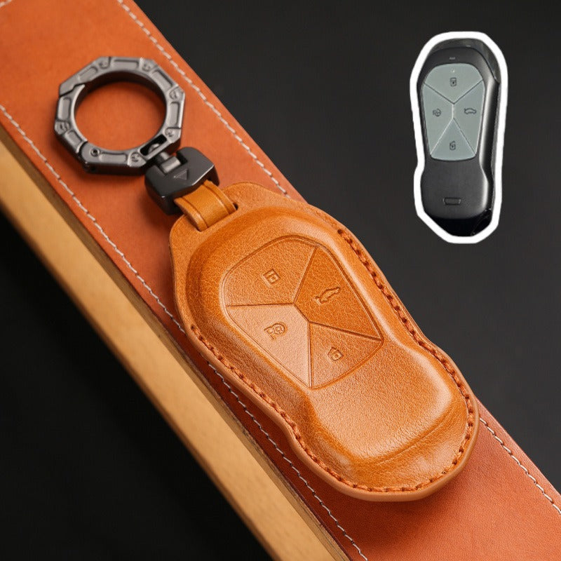 XPeng P7 P5 G3i G3 Leather Key Case(#XP161) - Yellow