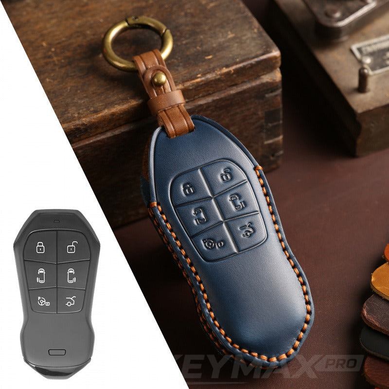 XPeng X9 Leather Key Case(#xp155) - Blue