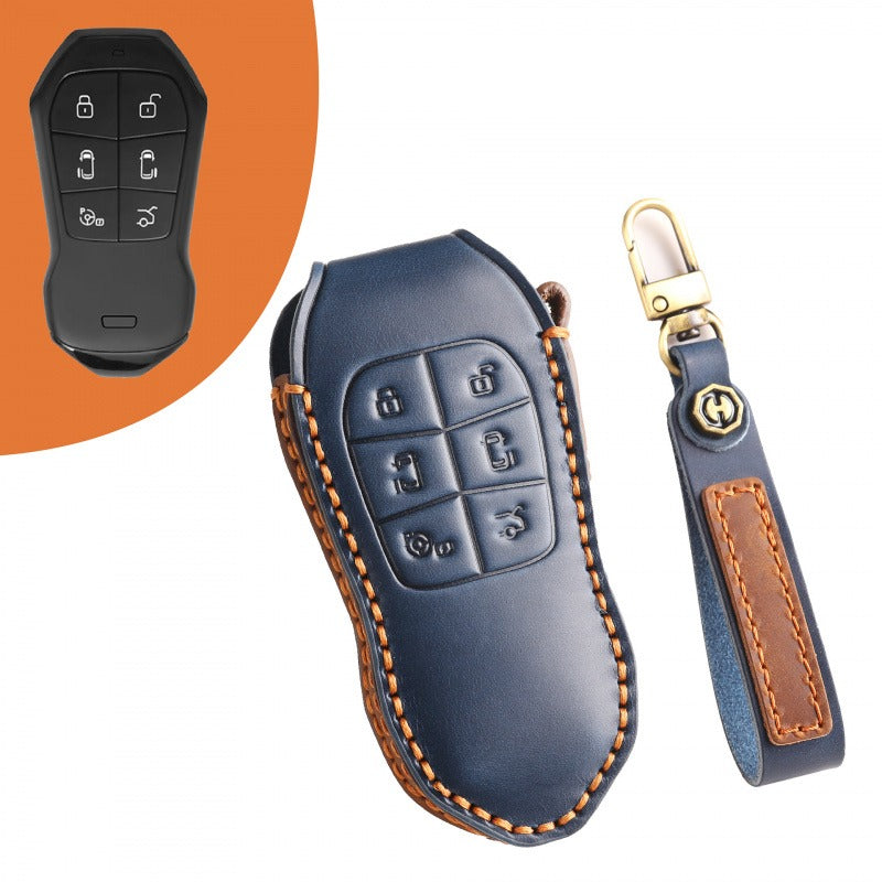 XPeng X9 Leather Key Case(#xp156) - Blue