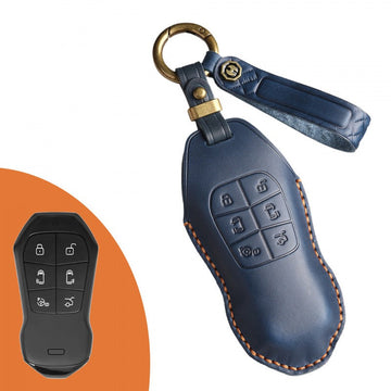 XPeng X9 Retro Leather Key Case(#xp158) - Blue