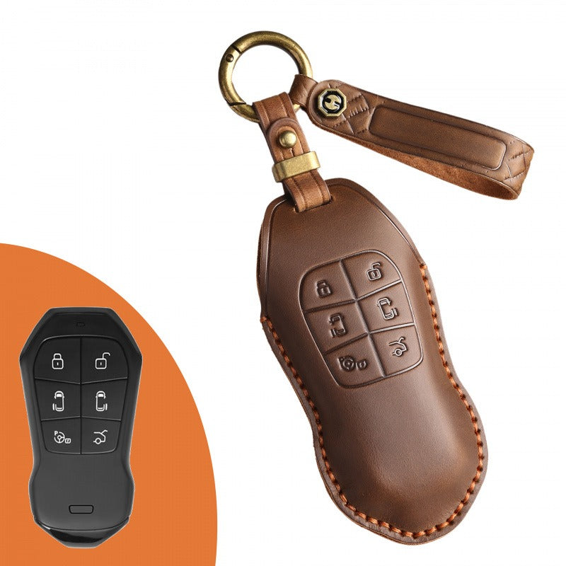 XPeng X9 Retro Leather Key Case(#xp158) - Blue