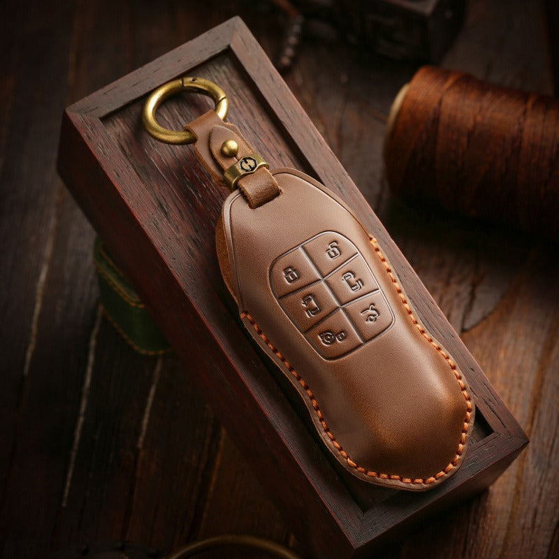 XPeng X9 Retro Leather Key Case(#XP165)